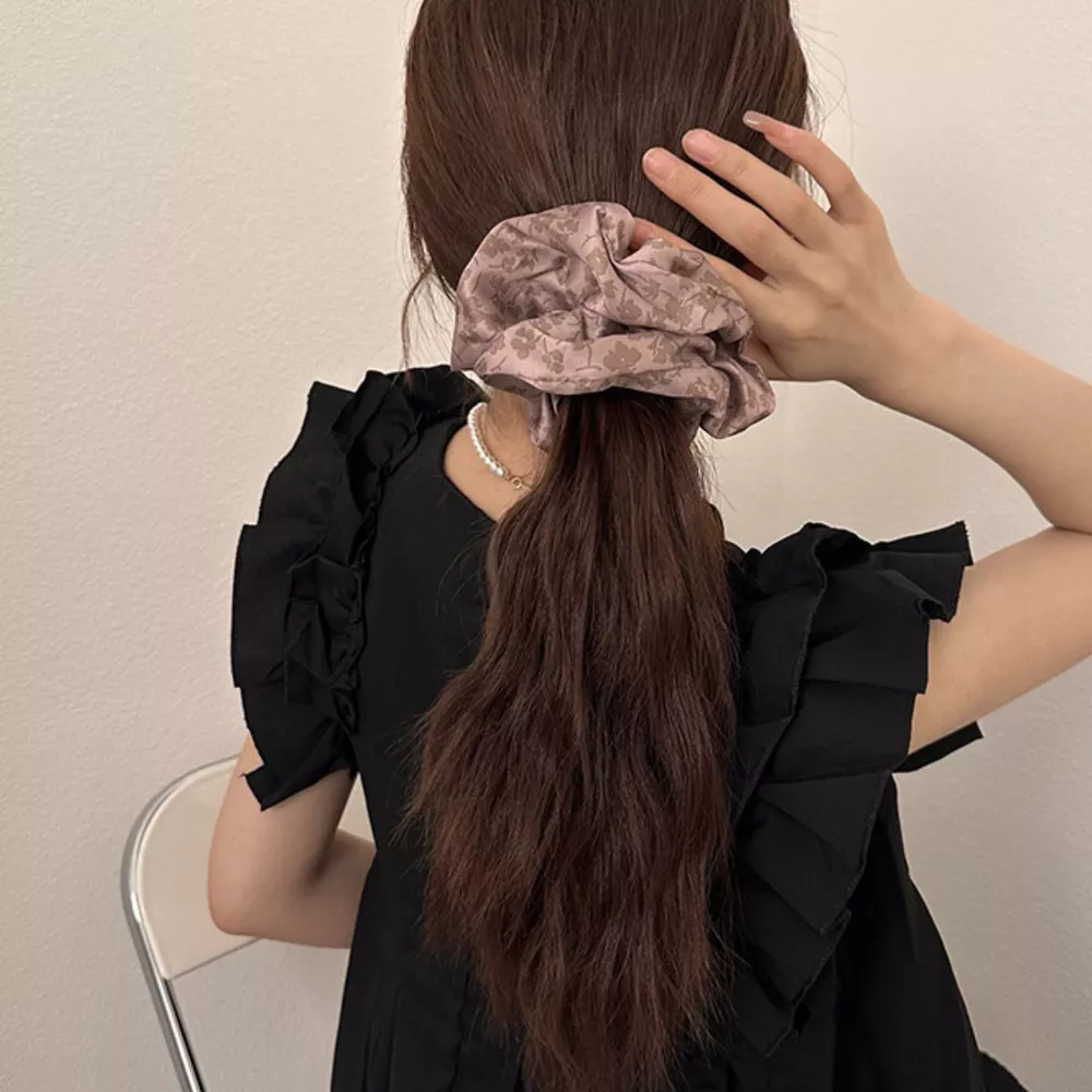 3-Piece Floral Print Hair Scrunchies Set, image 6