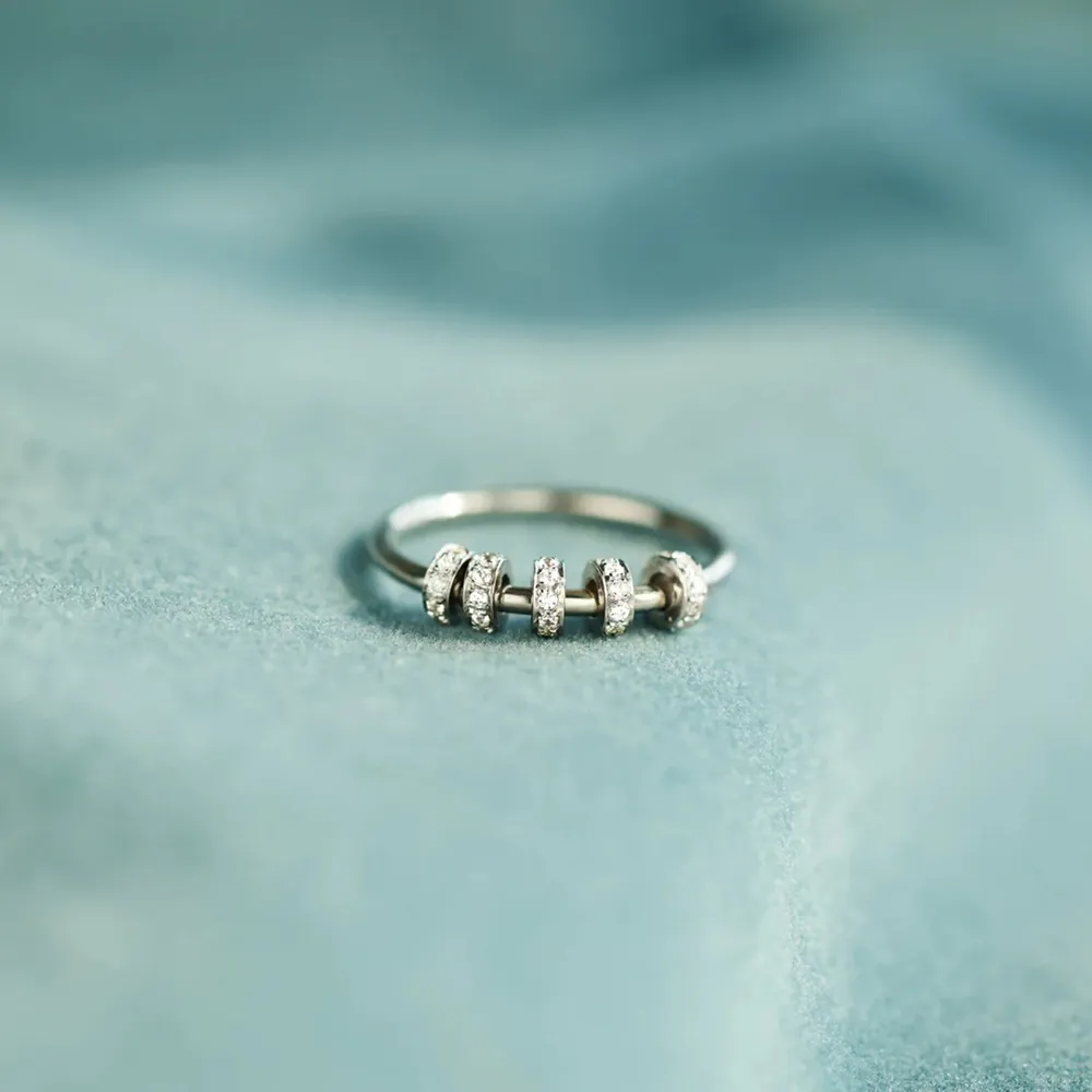 Inlaid Zircon 925 Sterling Silver Ring, image 6
