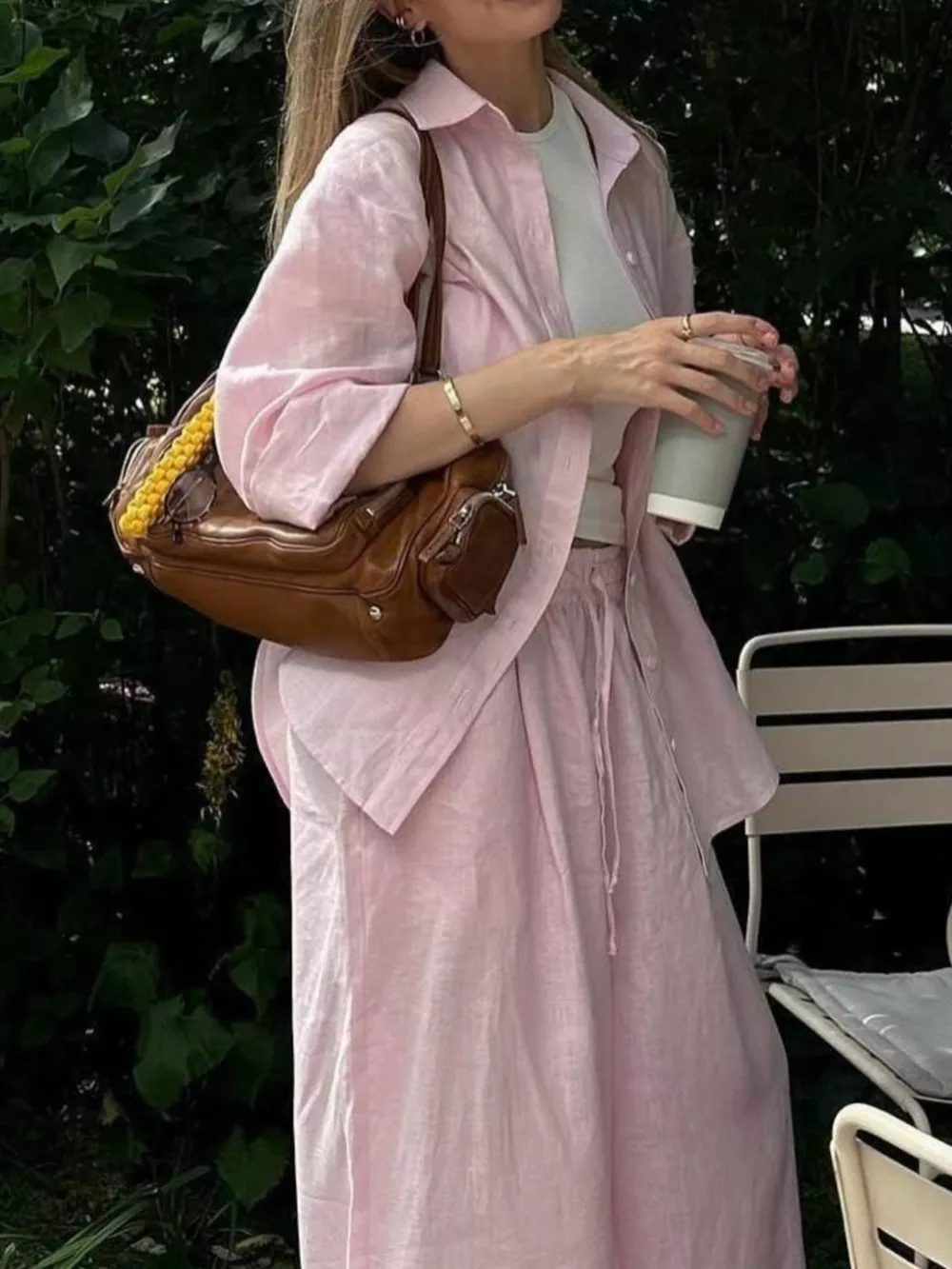 Button Up Long Sleeve Shirt and Pants Set, image 3