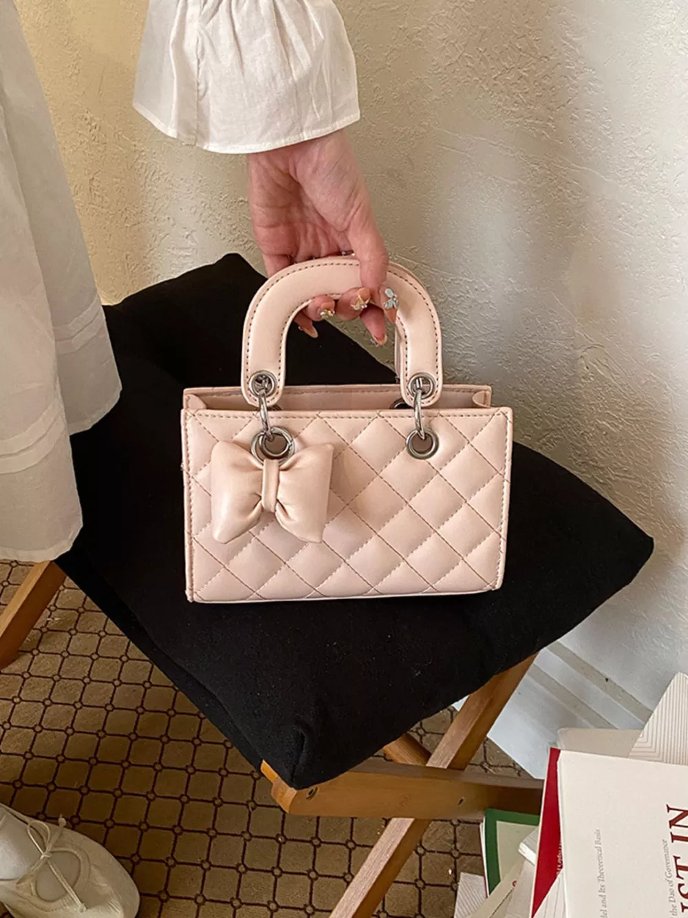 Quilted Bow Crossbody Bag, image 10