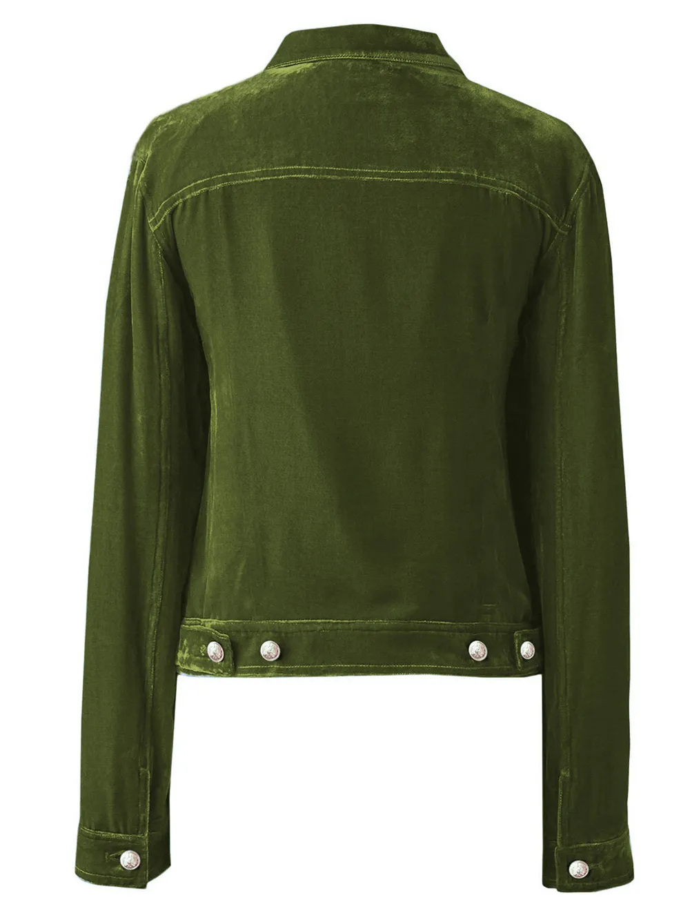 Button Up Long Sleeve Jacket with Chest Pockets, image 3