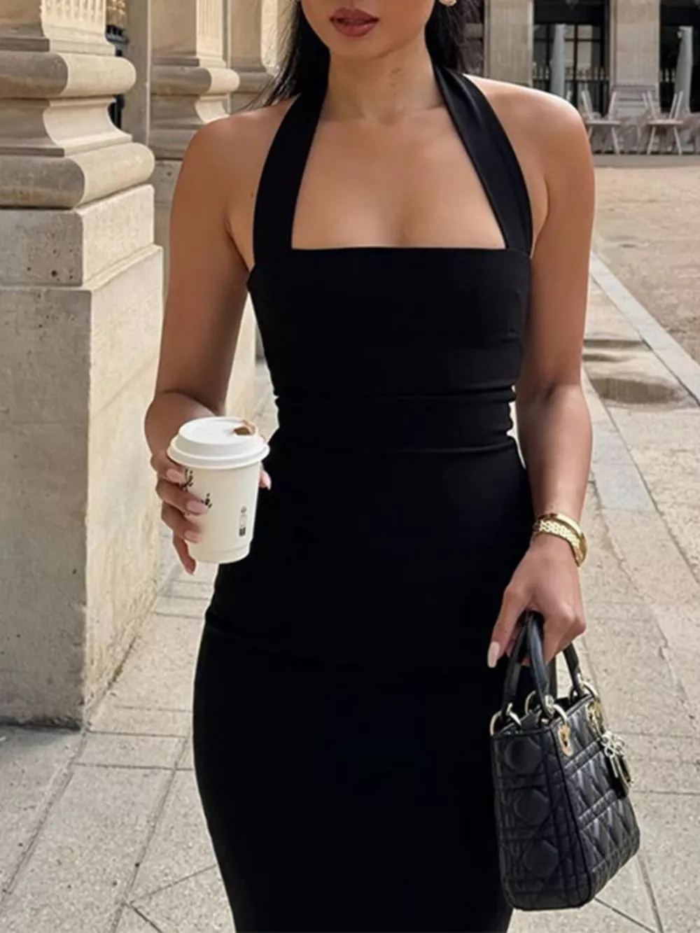 Halter Neck Bodycon Midi Dress, image 4