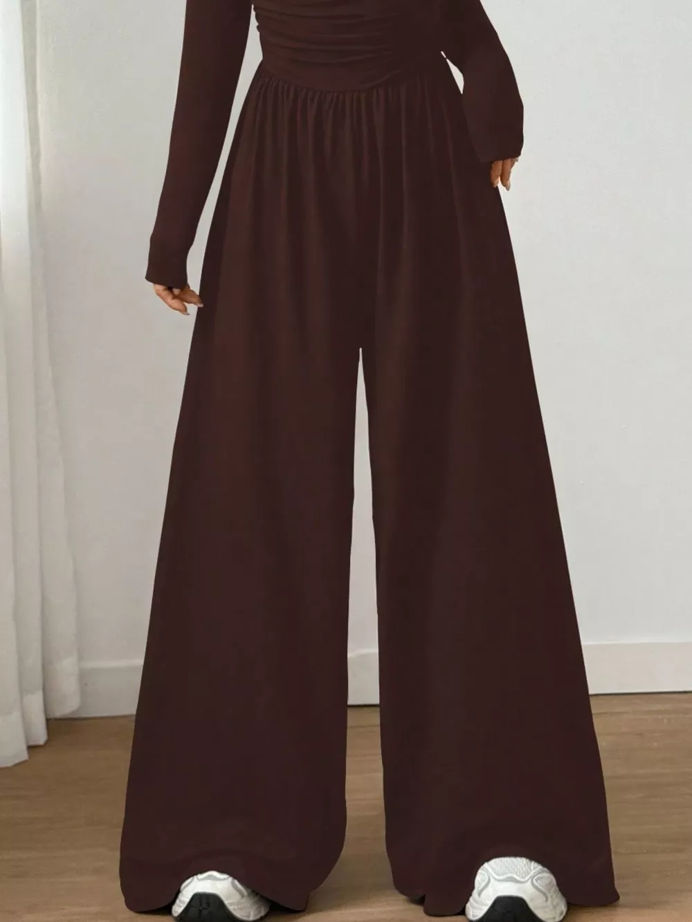 Ruched Square Neck Wide-Leg Jumpsuit, image 15