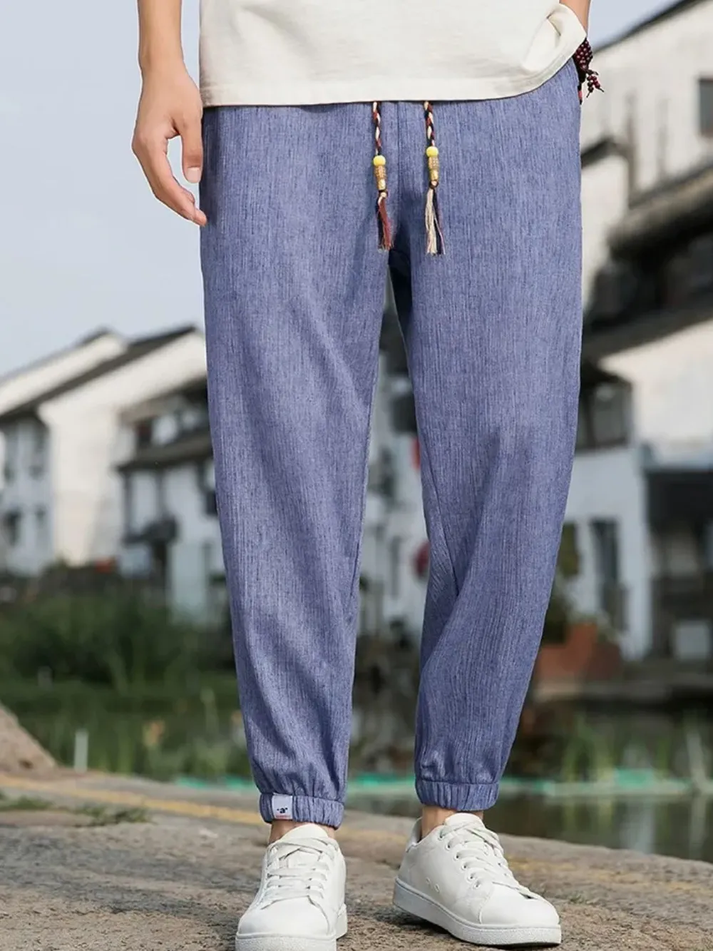 Men's Plus Size Casual Drawstring Jogger Pants, image 3