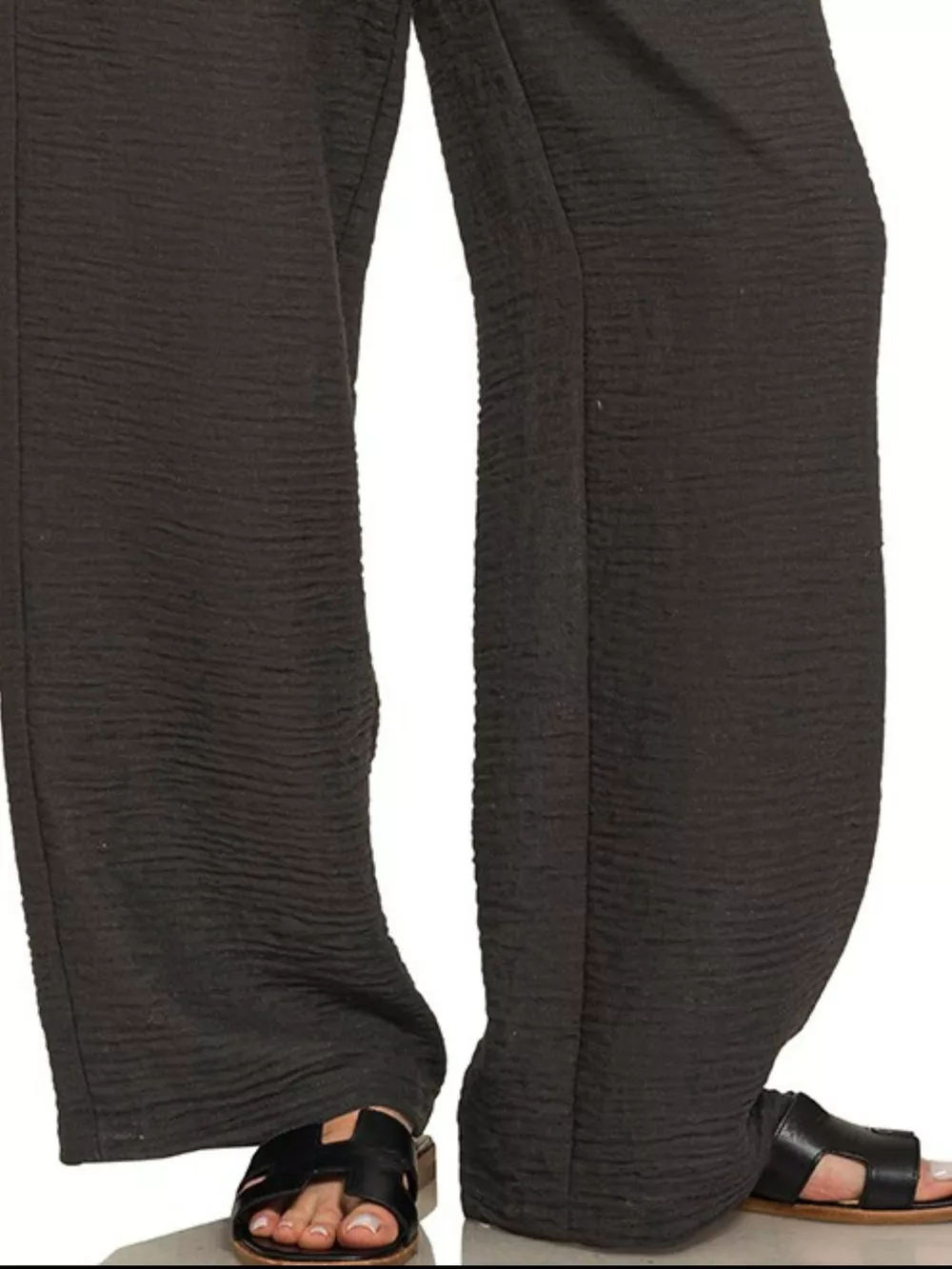 Woven Crepe Elastic Band Pants, image 3
