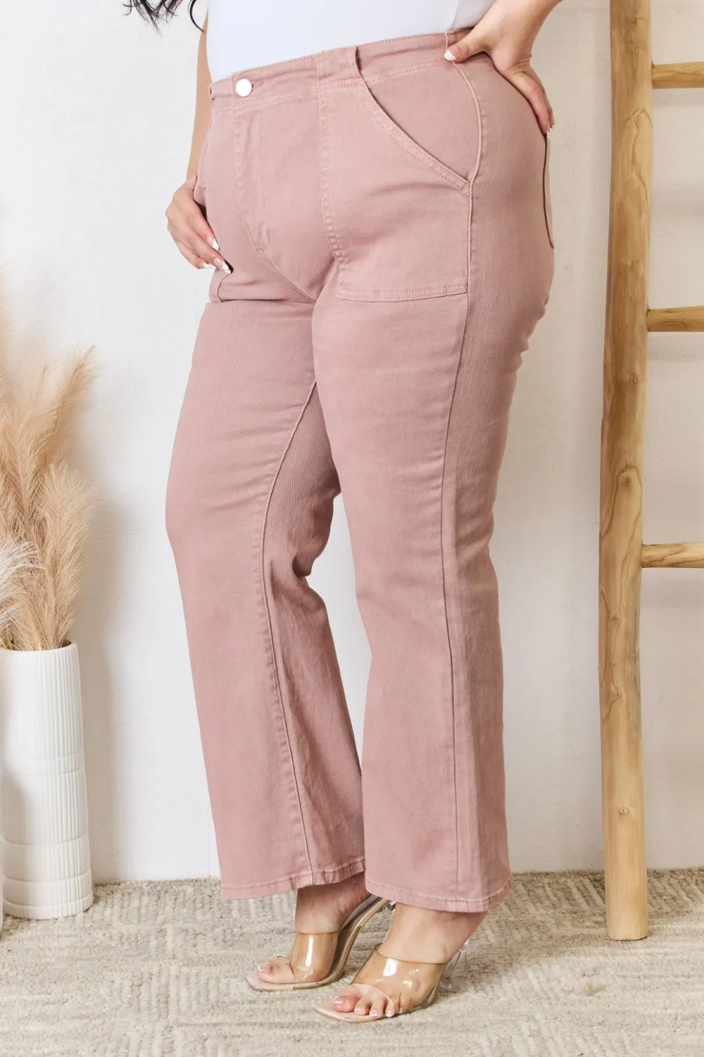 Full Size High Rise Ankle Flare Jeans, image 3