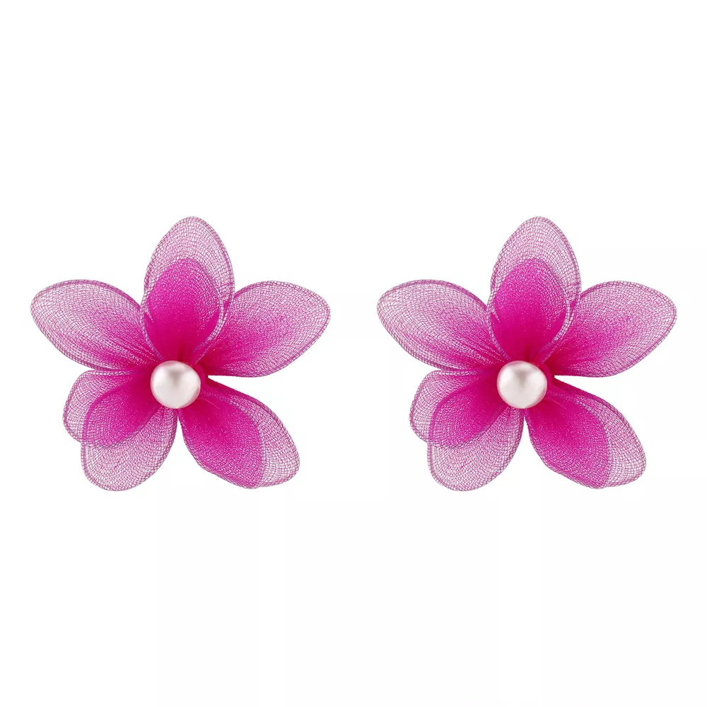 Flower Pearl Stud Earrings, image 10