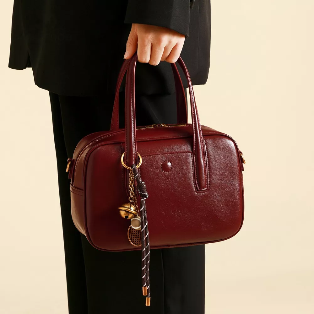 Leather Top Handle Handbag