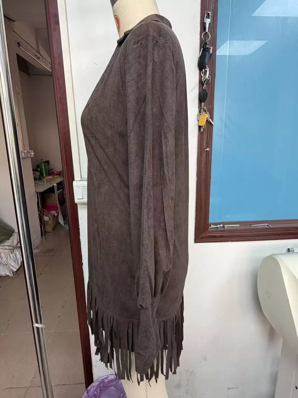 Fringed Lantern Sleeve Dress, image 5