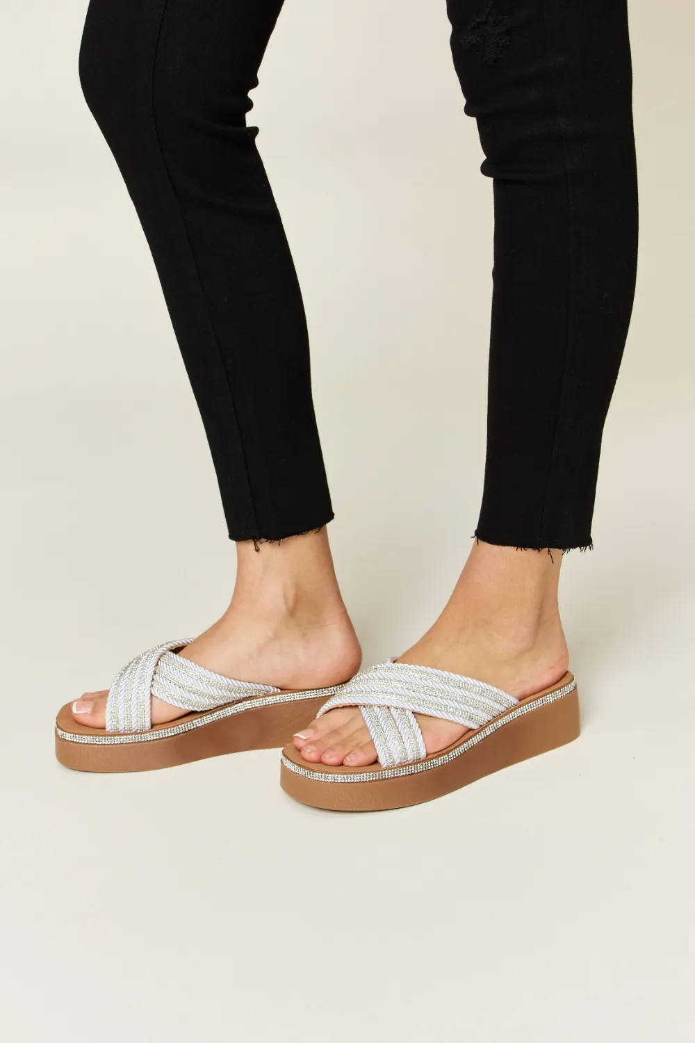 Rhinestone Platform Wedge Sandals, image 3