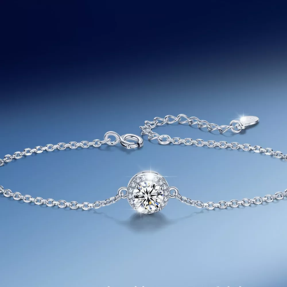 1 Carat 925 Sterling Silver Moissanite Bracelet, image 4