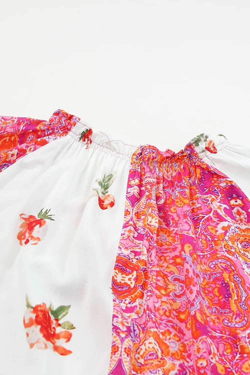 Printed V-Neck Short Sleeve Blouse, image 2