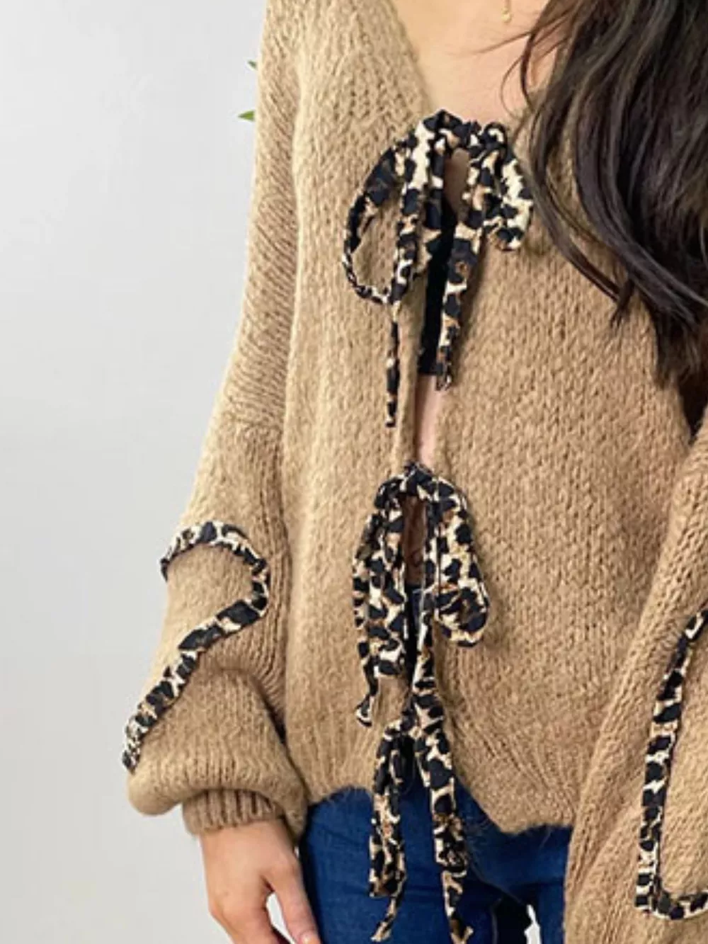 Tie Front Long Sleeve Sweater, image 12