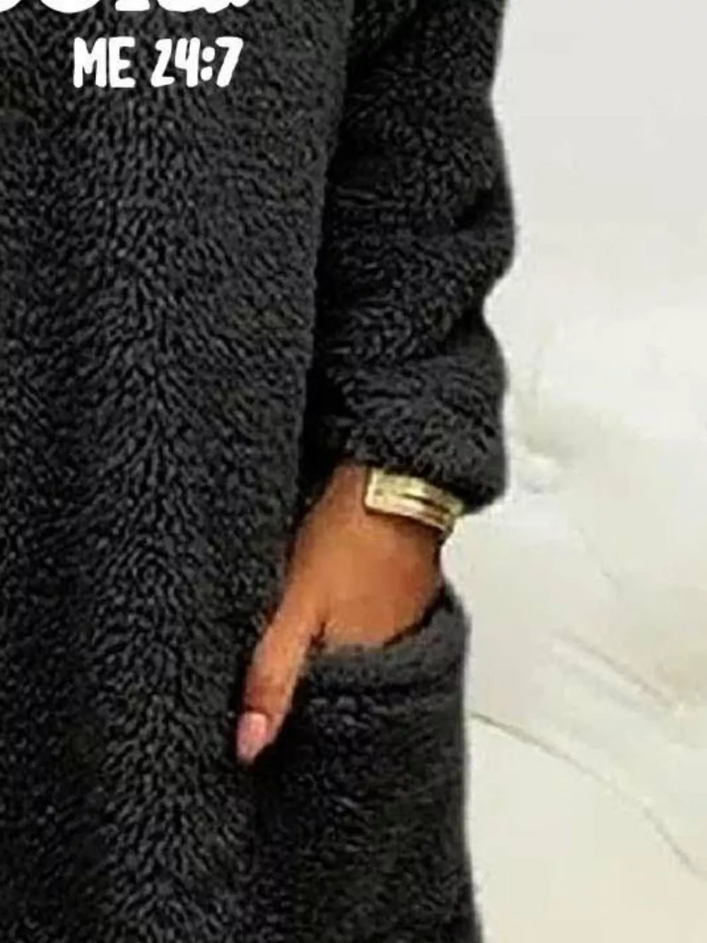 Full Size Letter Long Sleeve Fleece Sweatshirt Plus Size, image 4