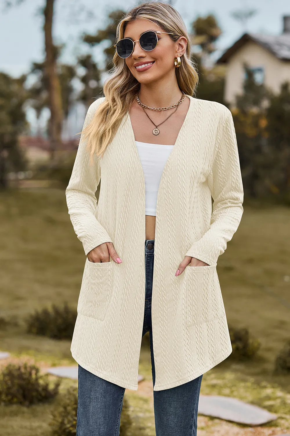 Open Front Long Sleeve Cardigan, image 13