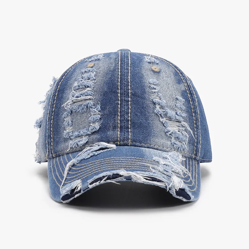 Distressed Adjustable Cotton Baseball Cap, image 3