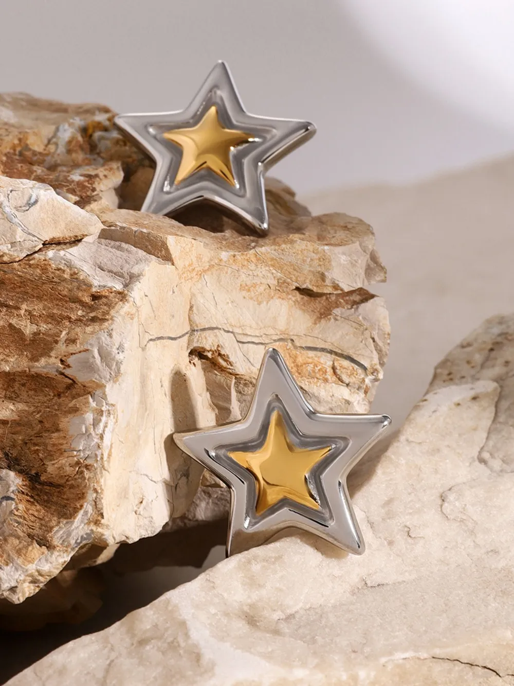 Stainless Steel Star Stud Earrings, image 10