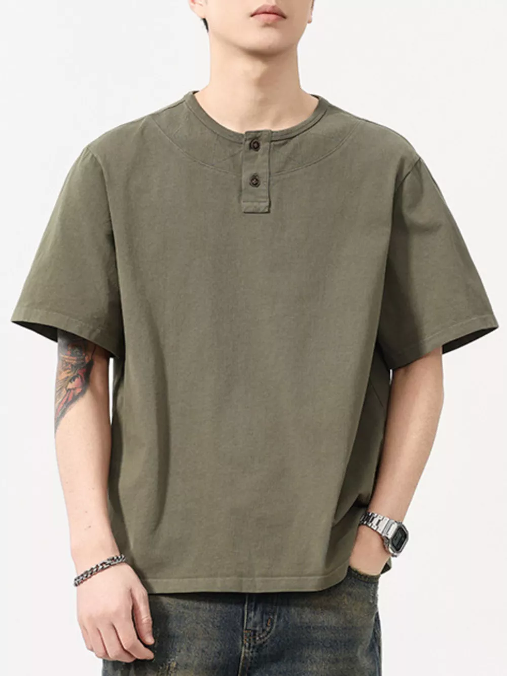 Men's Full Size Round Neck Short Sleeve T-Shirt Plus Size, image 2