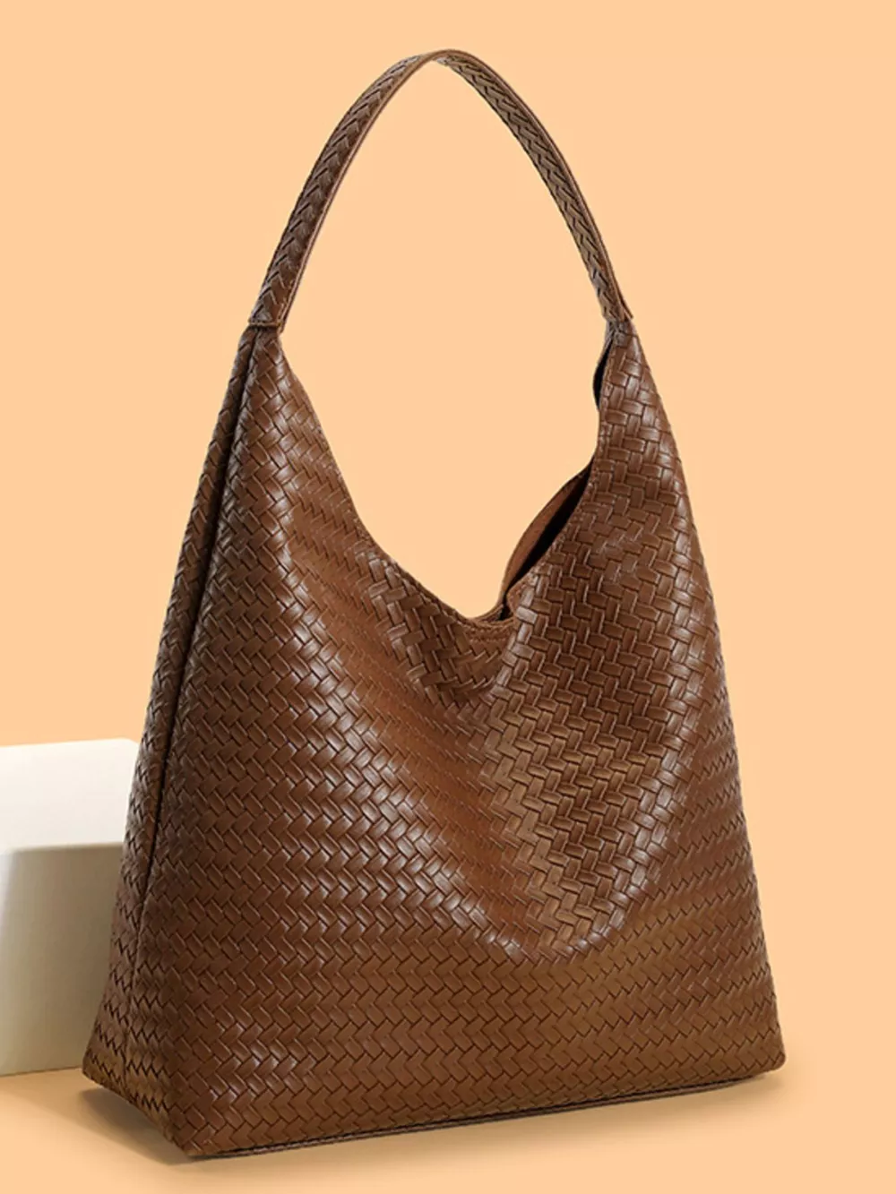 Woven Texture Shoulder Bag and Wristlet Set, image 7