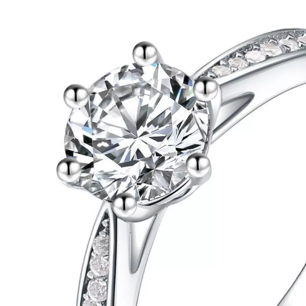 1 Carat Moissanite 925 Sterling Silver Ring, image 2