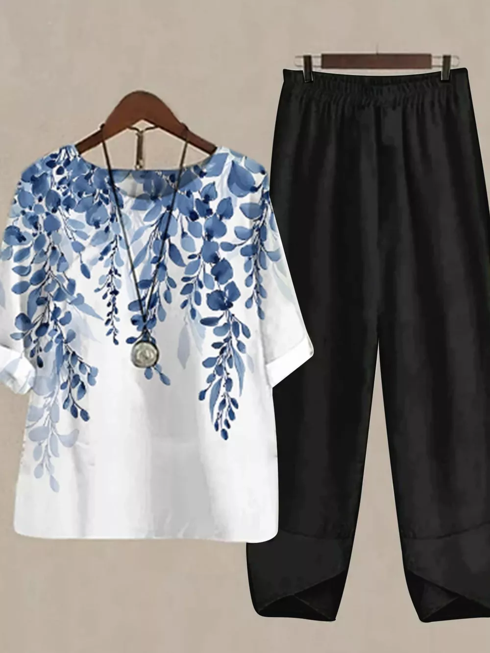 Printed Half Sleeve Top and Pants Set, image 11