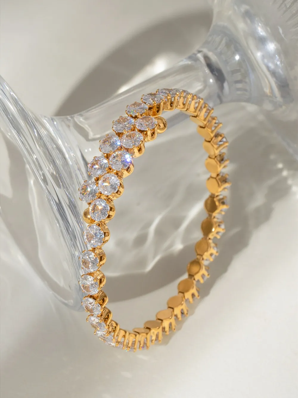 Stainless Steel Inlaid Zircon Bracelet, image 4