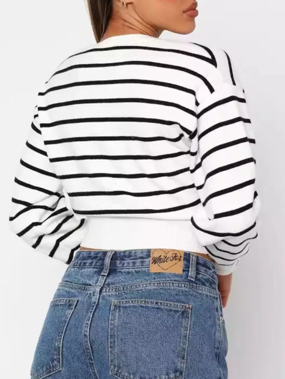 Striped Button Up Cardigan, image 3
