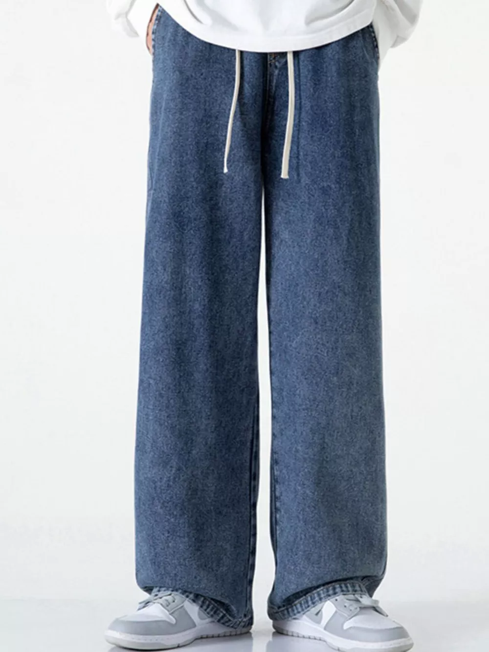 Men's Full Size Loose Fit Drawstring Jeans Plus Size