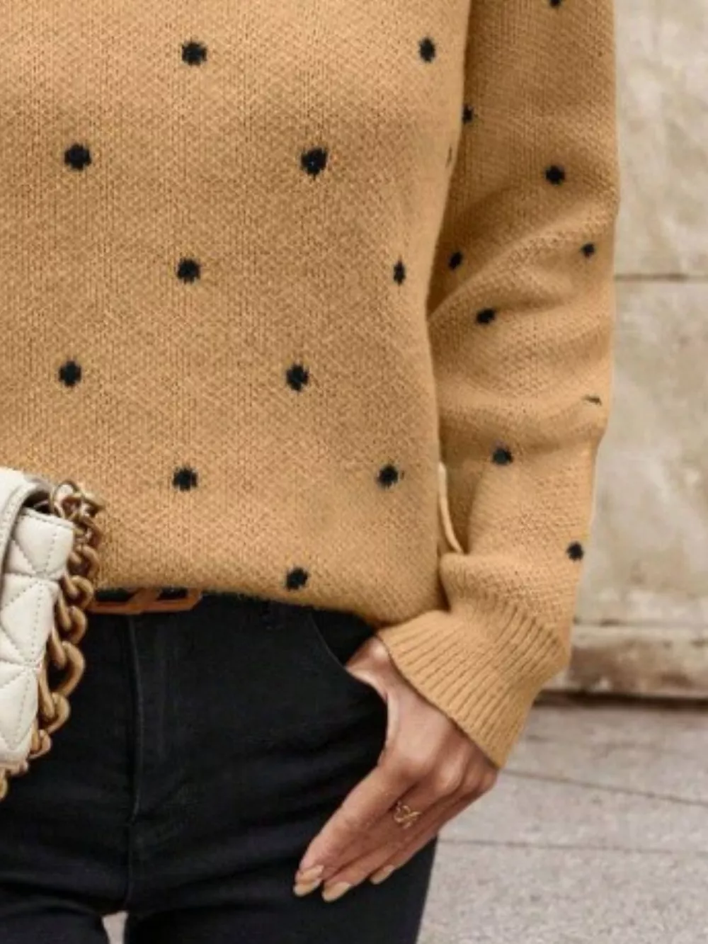 Polka Dot Round Neck Sweater, image 18