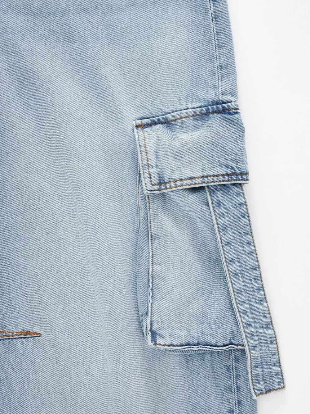 Vintage Wash Wide Leg Cargo Jeans, image 11