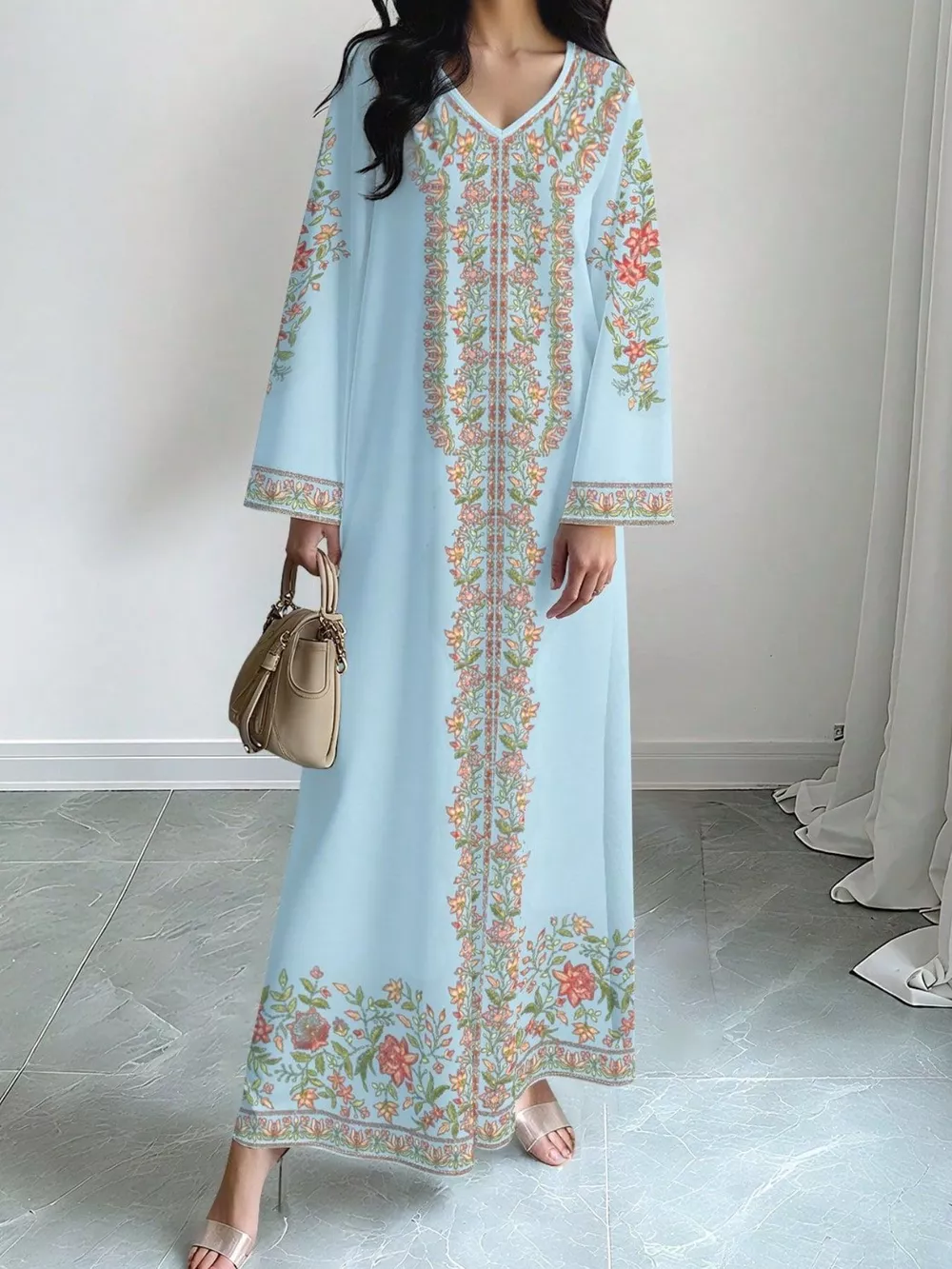 Floral Long Sleeve Maxi Dress, image 10