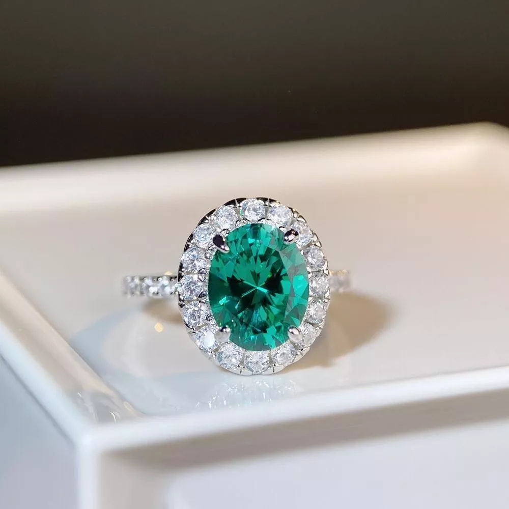 925 Sterling Silver Oval Zircon Ring, image 3