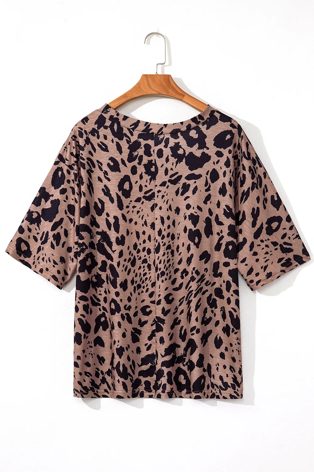 Leopard V-Neck Half Sleeve T-Shirt, image 2