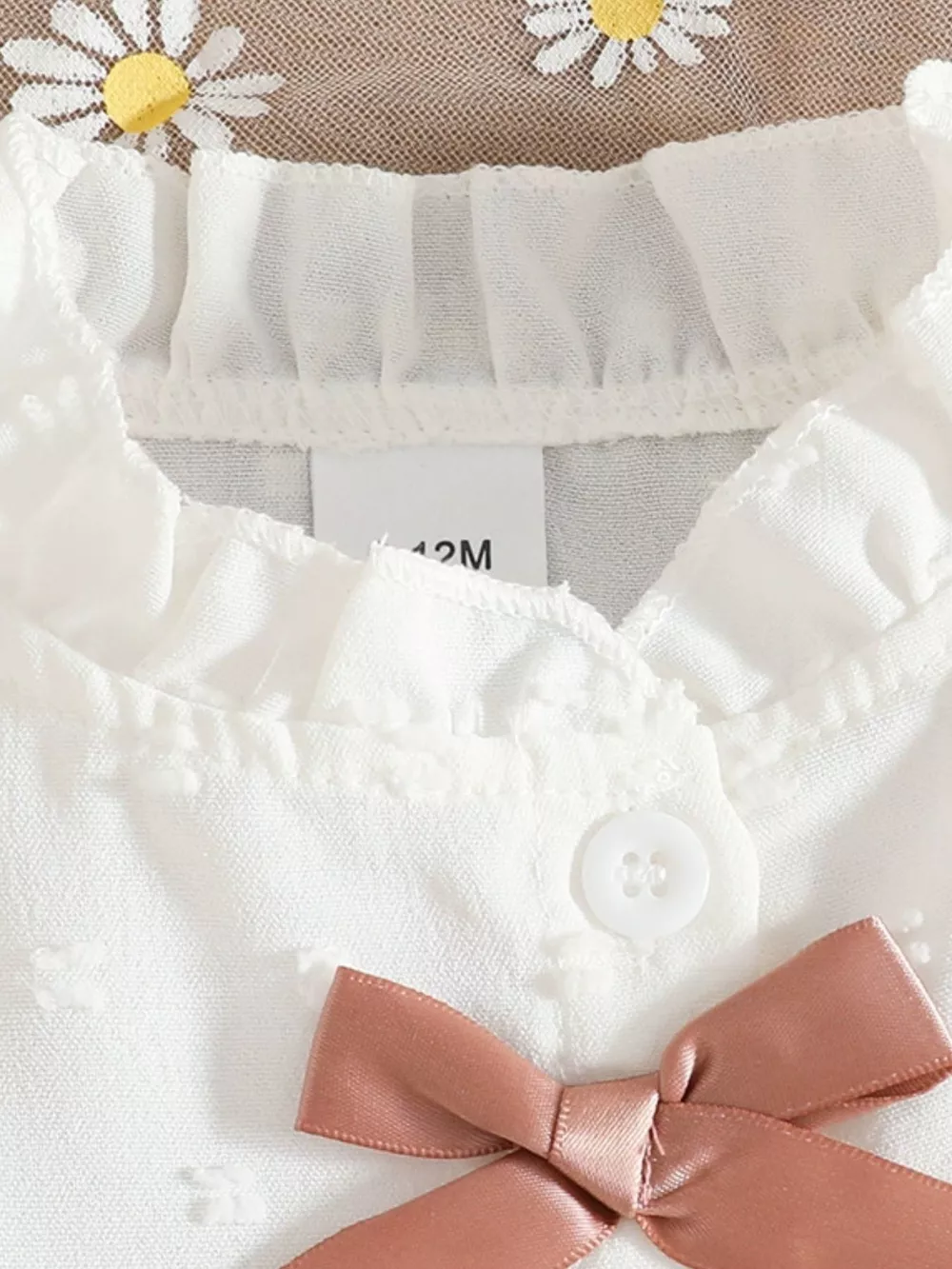 Children's Ruffled Trim Bowknot Blouse & Ruffle Hem Skirt Set, image 4
