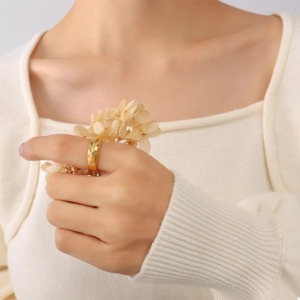 18K Gold-Plated Zircon Ring