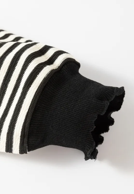 Striped Round Neck Long Sleeve Sweatshirt, image 5
