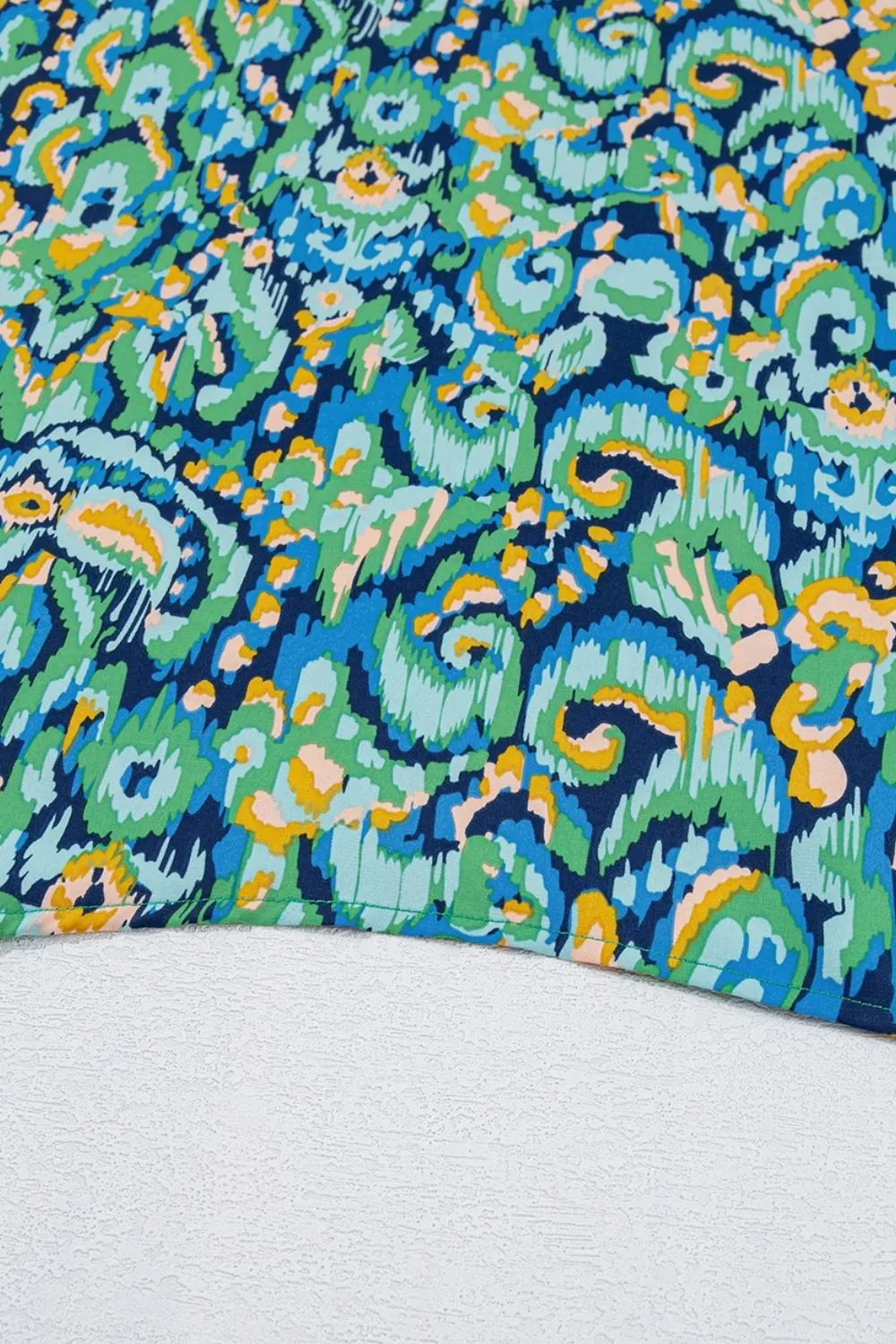 Abstract Print V Neck Half Sleeve Loose Fit Blouse, image 6