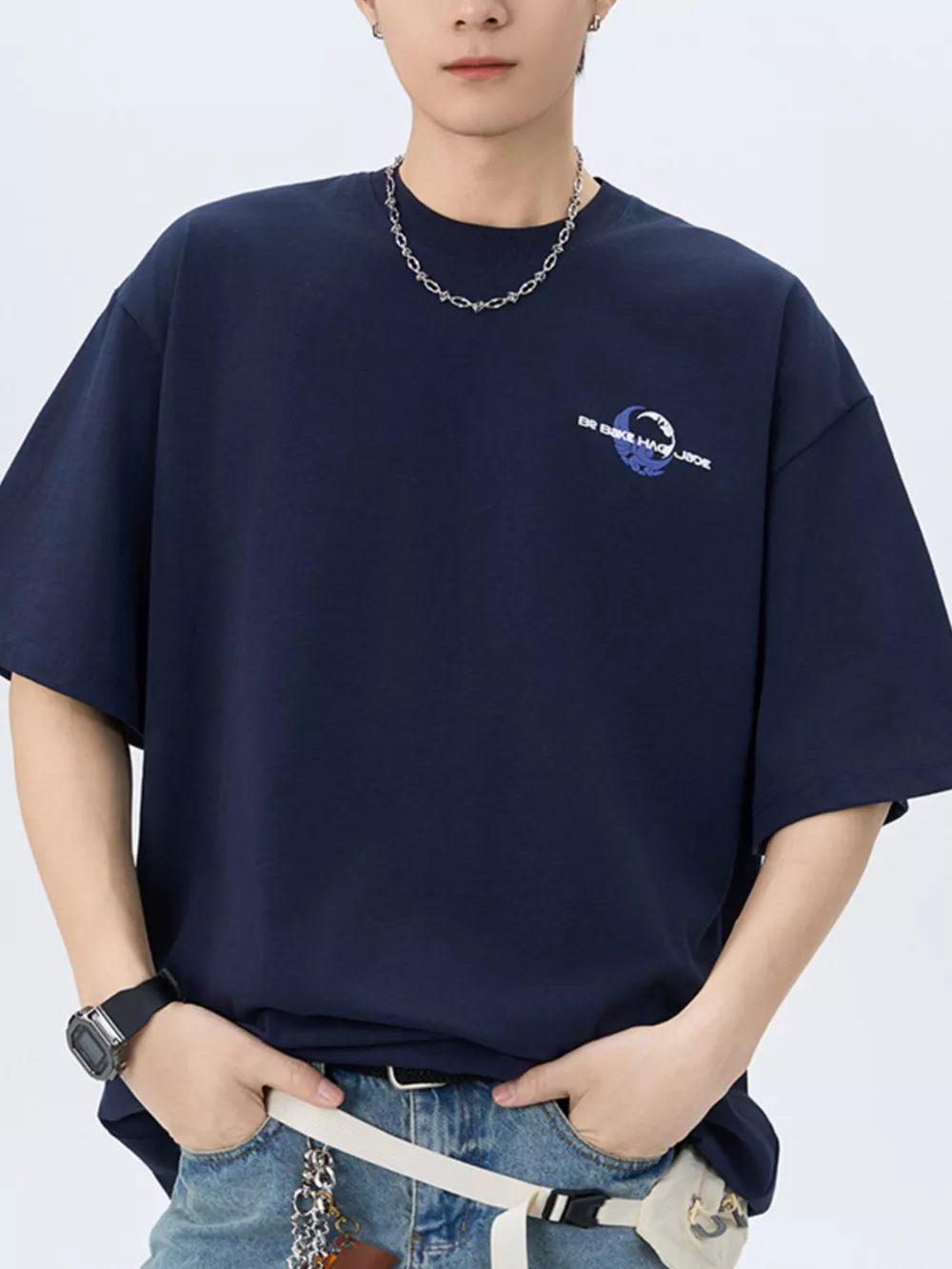 Men's Plus Size Round Neck Short Sleeve T-Shirt, image 2