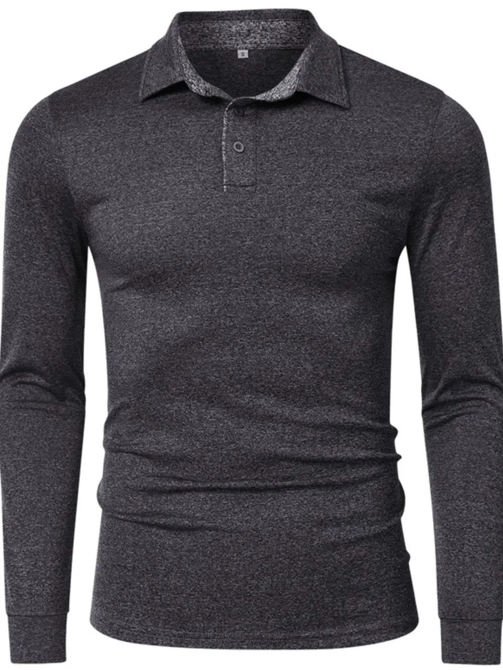 Men's Classic Long Sleeve Slim Fit Polo Shirt, image 2