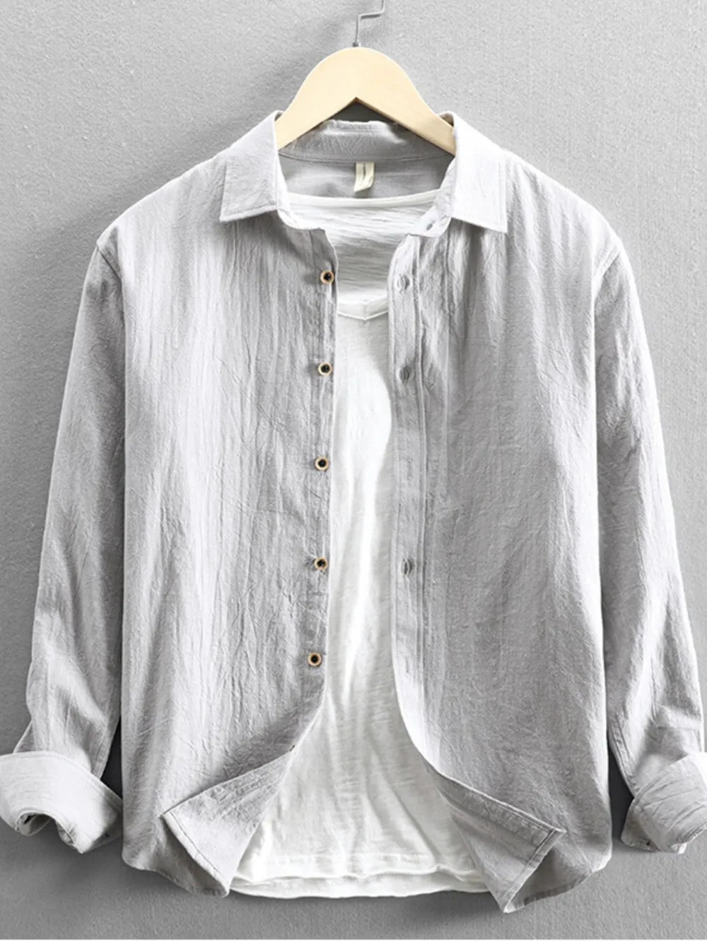 Men's Plus Size Button-Up Long Sleeve Shirt, image 3