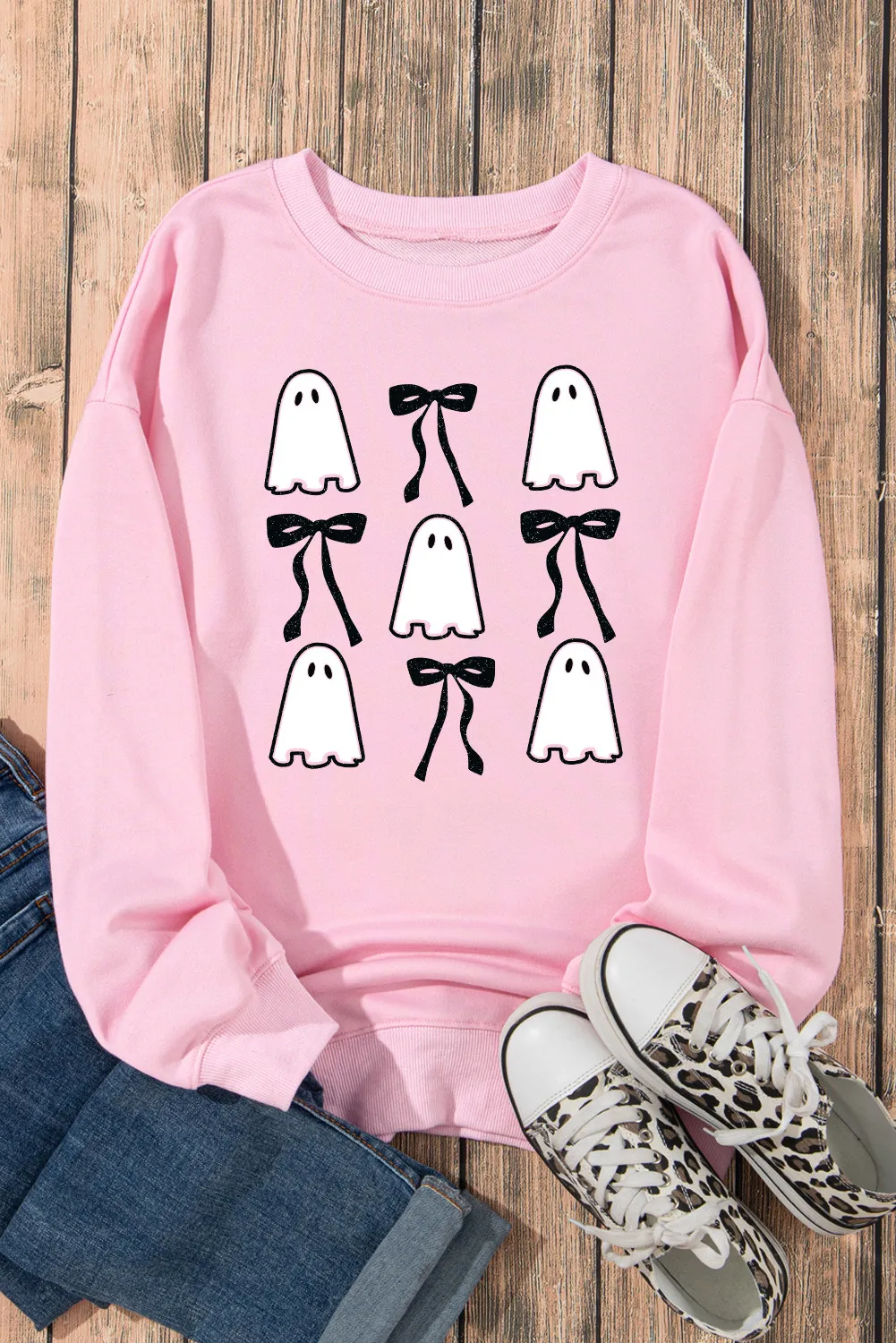 Ghost & Bow Round Neck Long Sleeve Sweatshirt, image 2