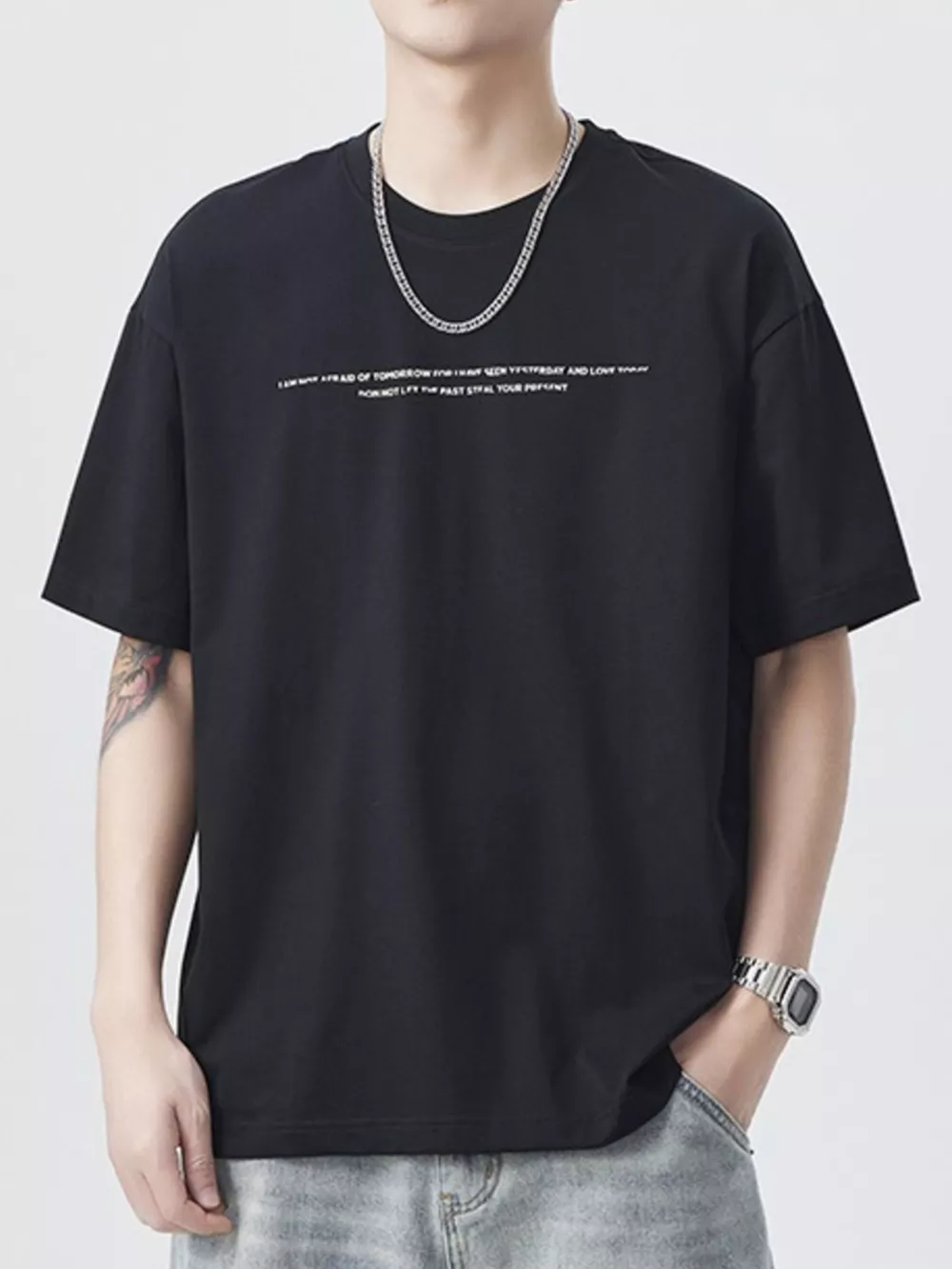 Men's Plus Size Round Neck Short Sleeve T-Shirt