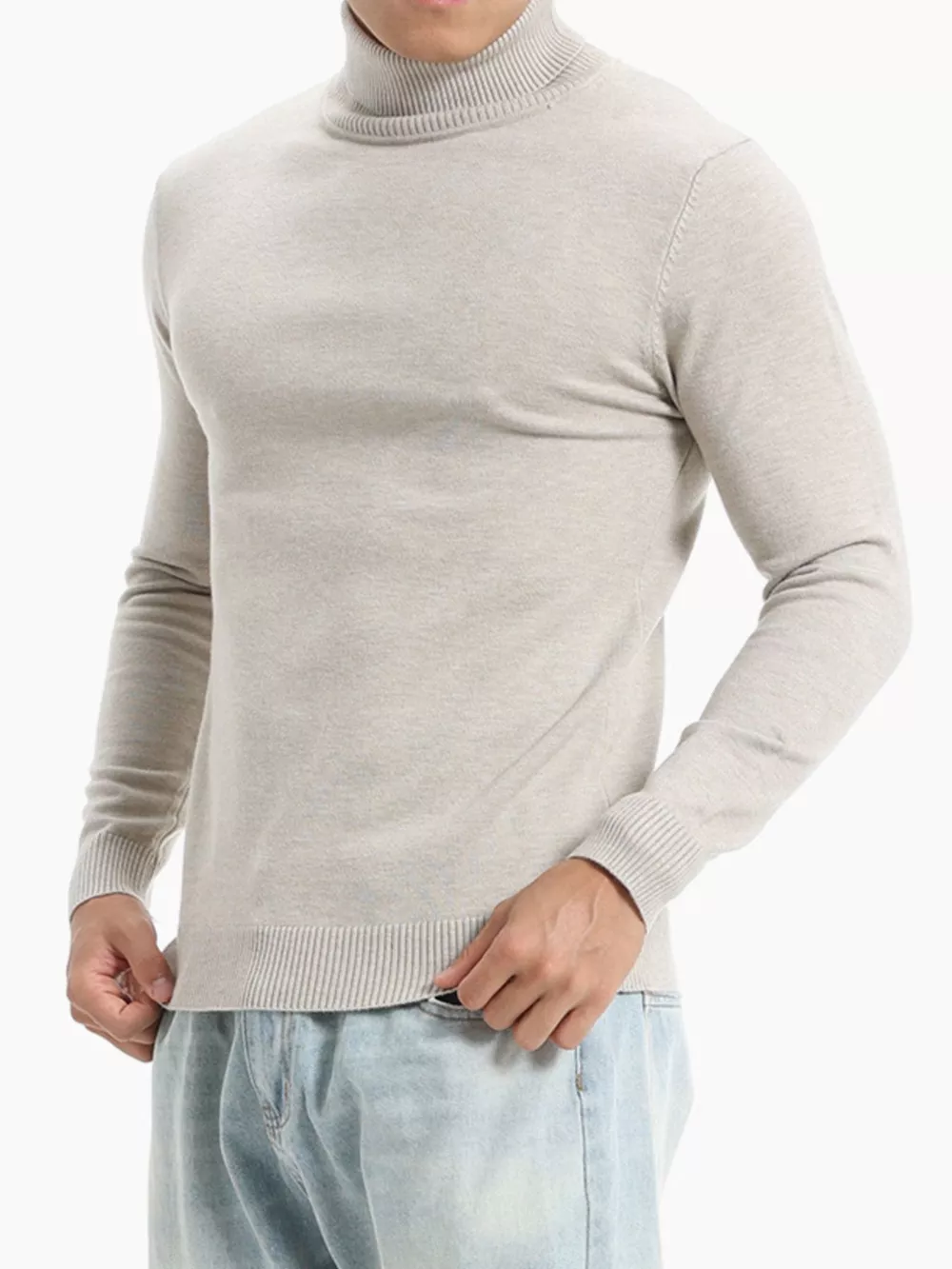 Men's Plus Size Slim-Fit Turtleneck Sweater, image 8