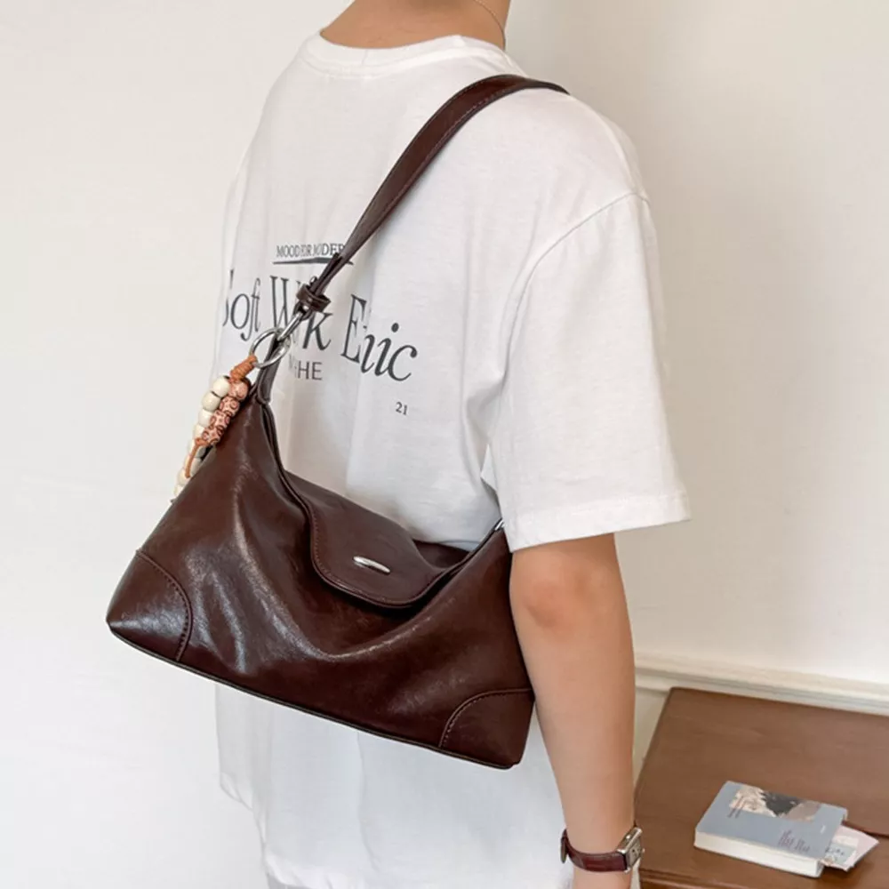 Vintage Leather Shoulder Bag, image 6