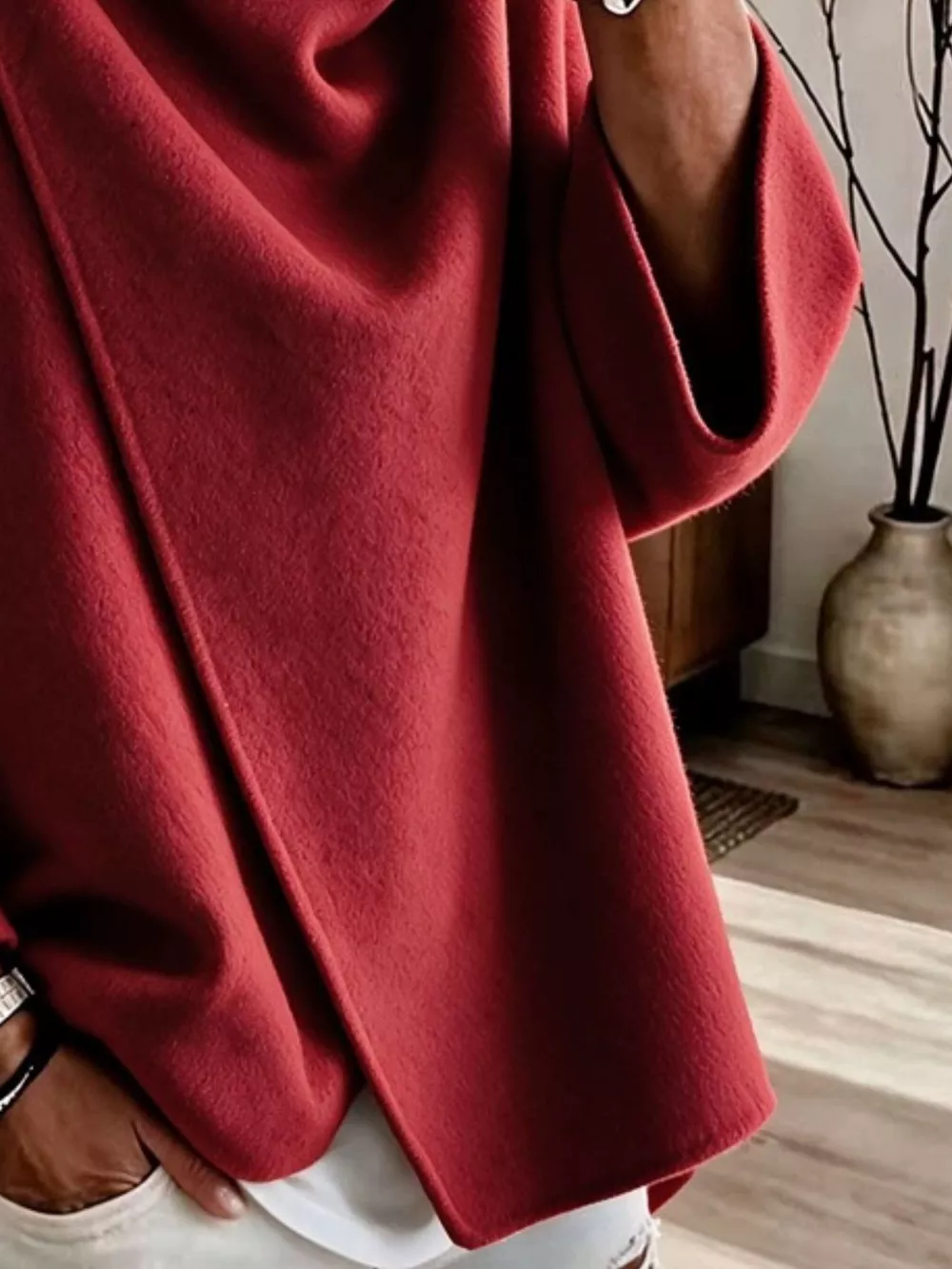Full Size Asymmetric Cowl Neck Cape Plus Size, image 18