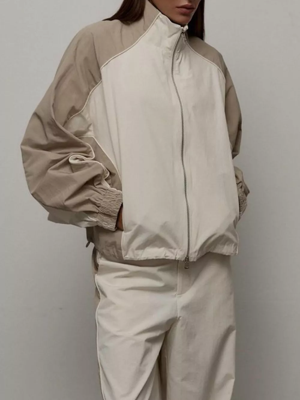 Color Block Zip Up Outerwear and Pants Set, image 3