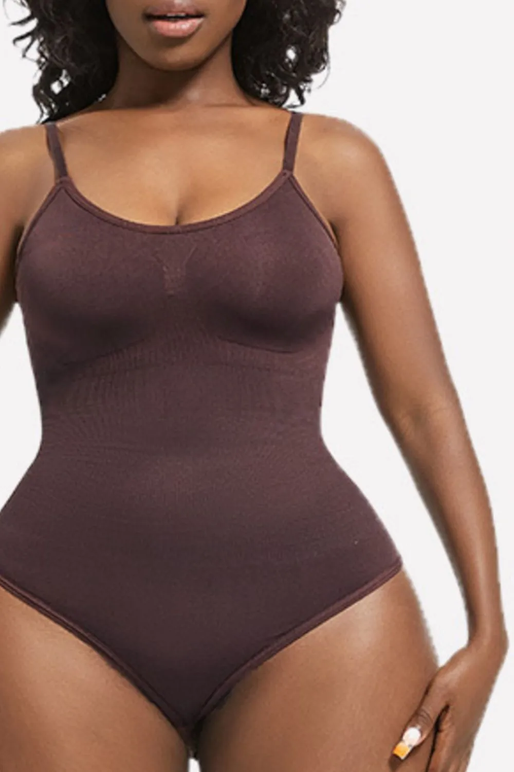 Full Size Scoop Neck Spaghetti Strap Shaping Bodysuit Plus Size, image 5