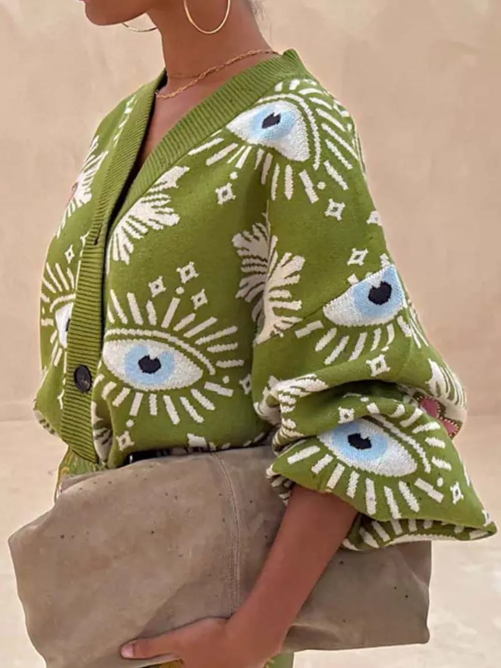 Button-Down Dropped Shoulder Cardigan, image 2