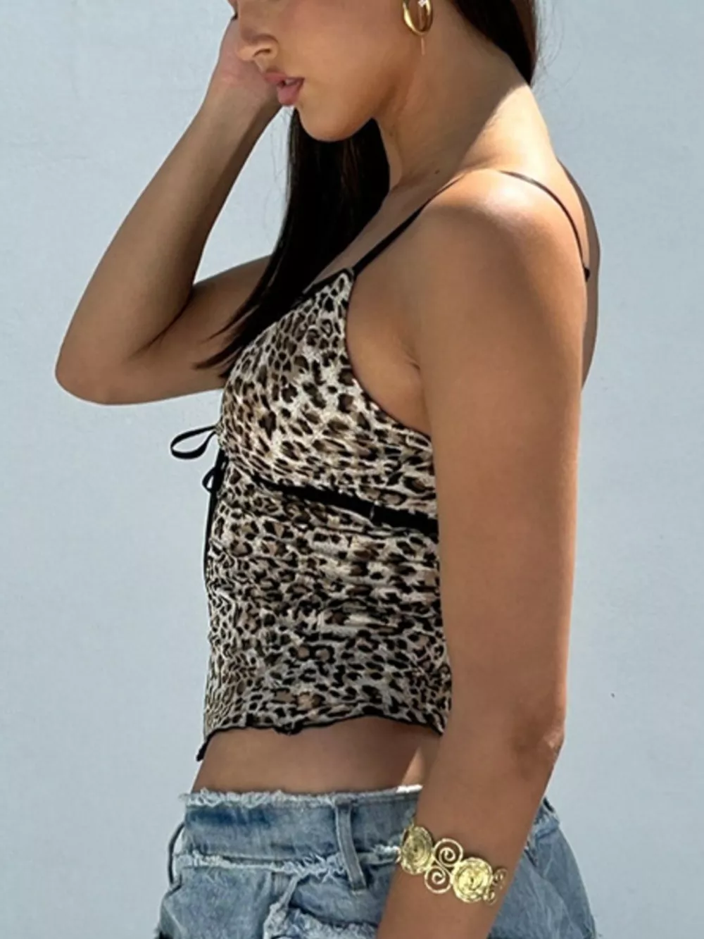 Leopard Print Lace Trim Cami, image 4