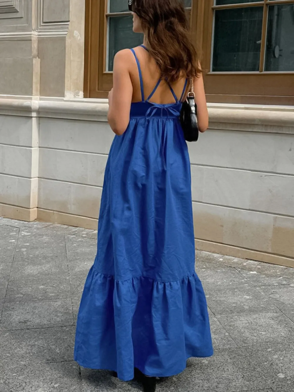 V-Neck Tiered Maxi Cami Dress, image 3